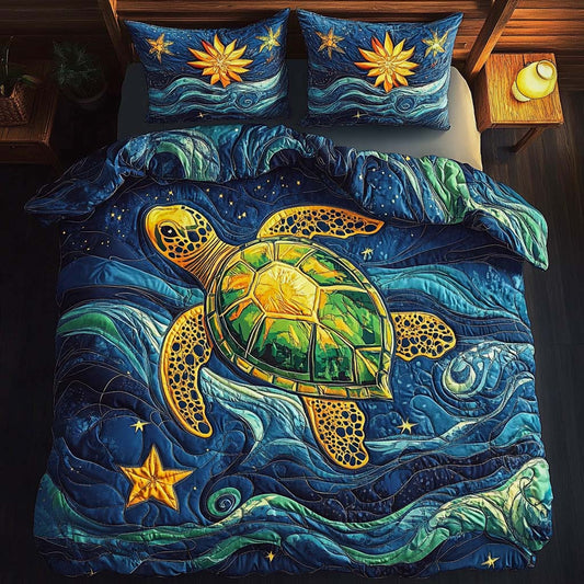 Starlit Turtle 3-Piece Quilted Bedding Set NCU0XD440