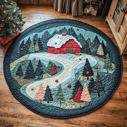 Starlit Winter Refuge Quilted Round Mat NCU0XD190