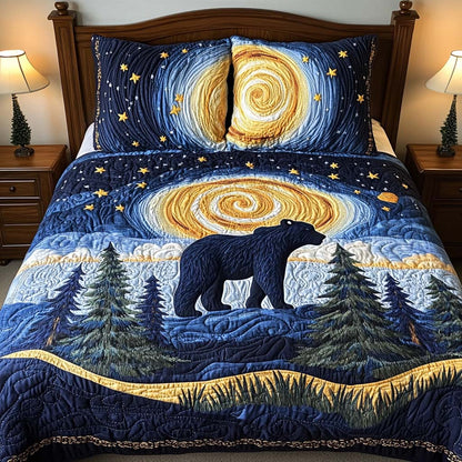 Starry Bear Walk 3-Piece Quilted Bedding Set NCU0NT9147