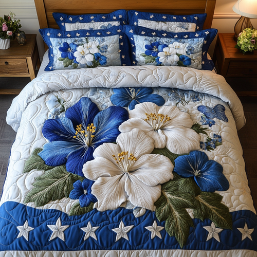 Starry Bloom 3-Piece Quilted Bedding Set NCU0VH4486
