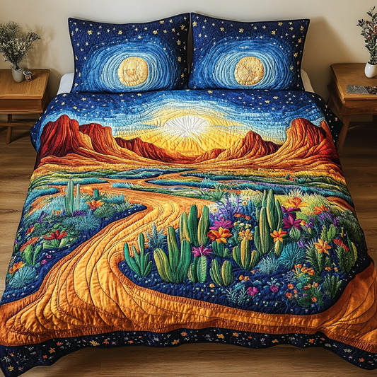 Starry Bloom 3-Piece Quilted Bedding Set NCU0VL2114