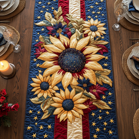 Starry Bloom Quilted Table Runner NCU0VH5742