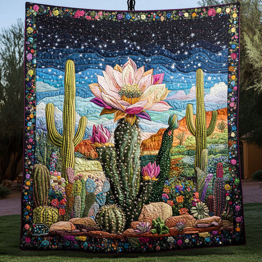 Starry Cactus Quilted Blanket NCU0NT4182