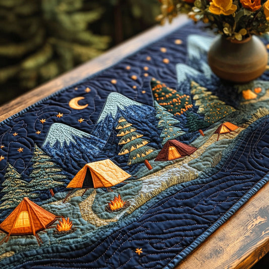Starry Camp Night Quilted Table Runner NCU0NT5092