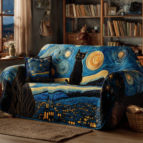 Starry Cat Quilted Sofa Cover NCU0VL3020