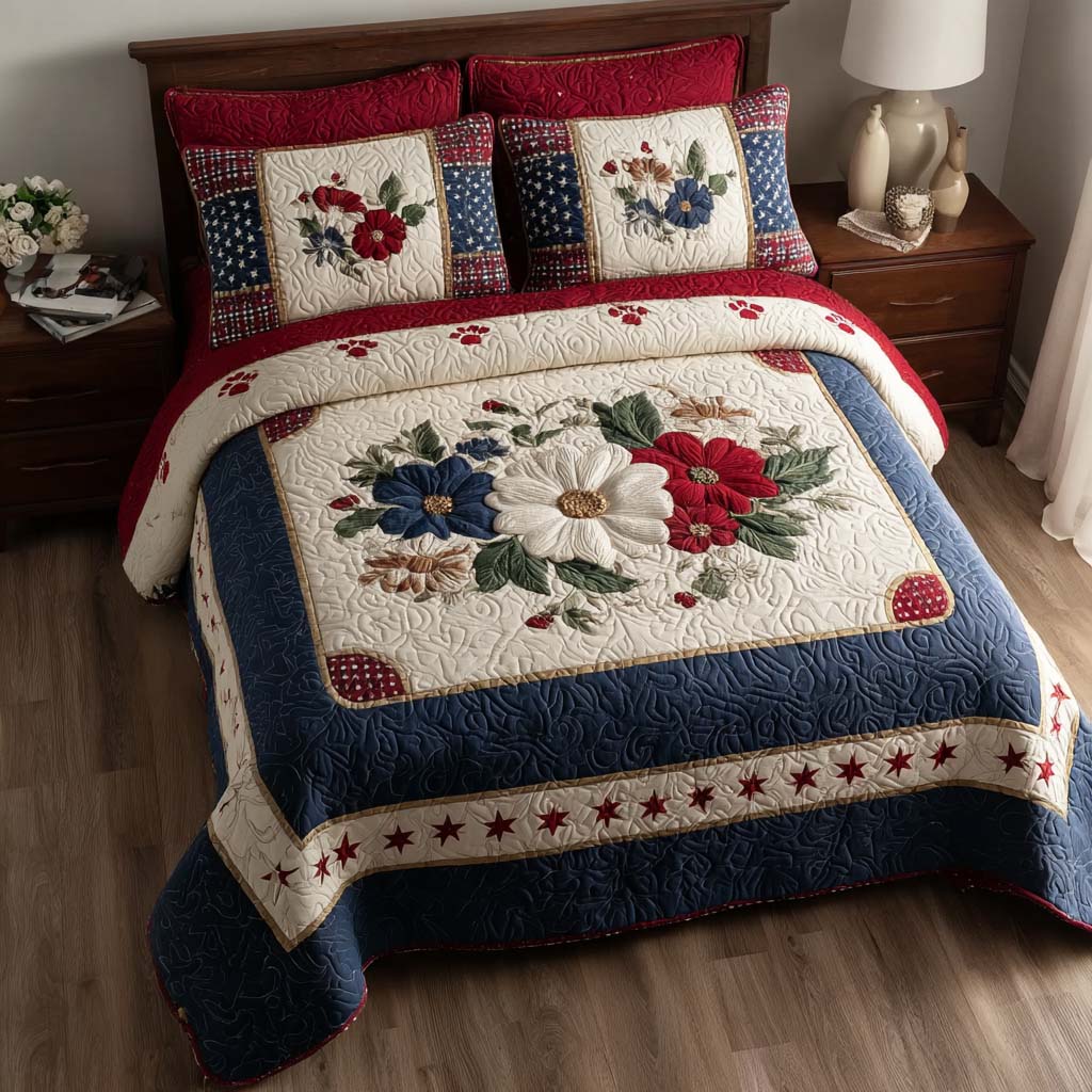 Starry Crest 3-Piece Quilted Bedding Set NCU0HH1883