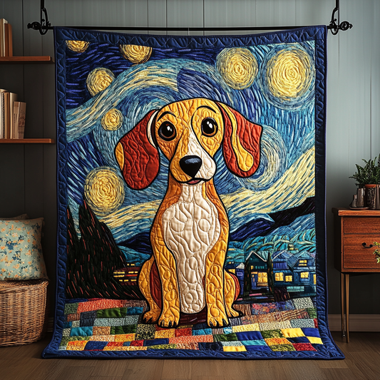Starry Dachshund Quilted Blanket NCU0DK9274