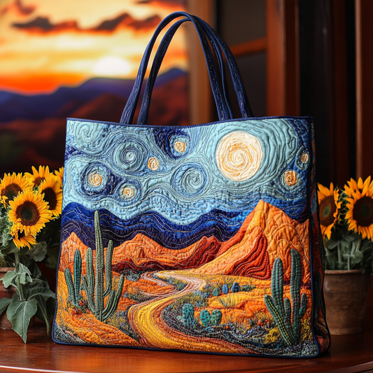 Starry Desert Quilted Tote Bag NCU0VL2797