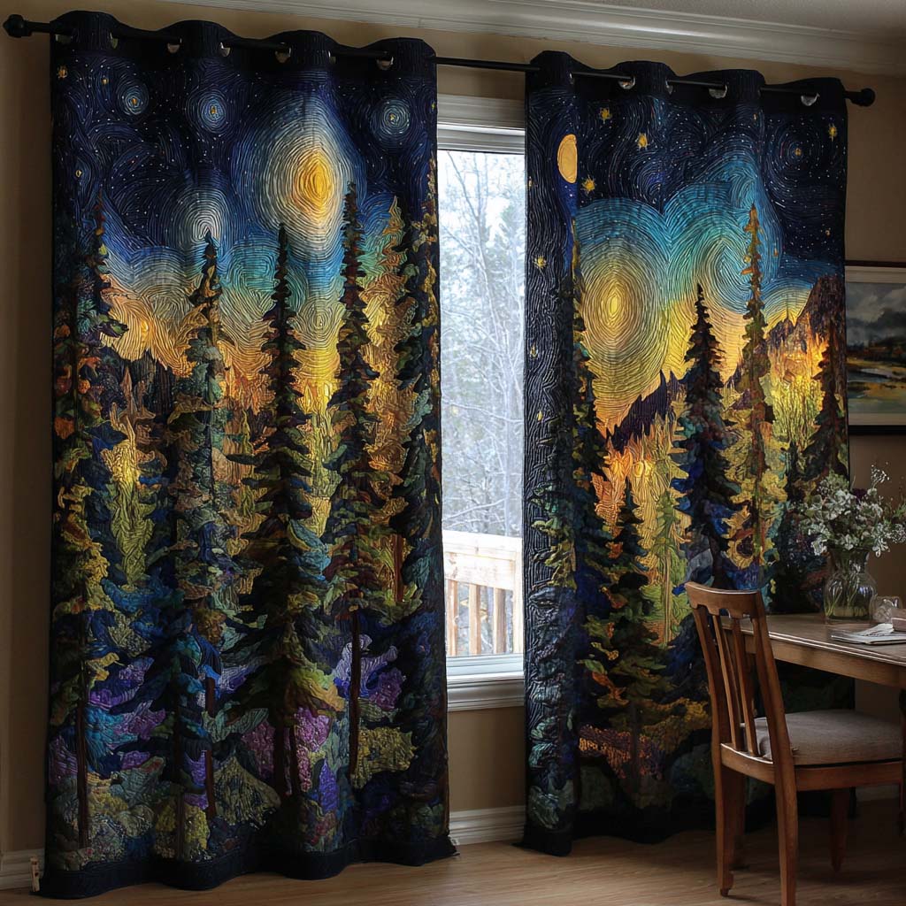 Starry Forest Quilted Curtains NCU0NT11280