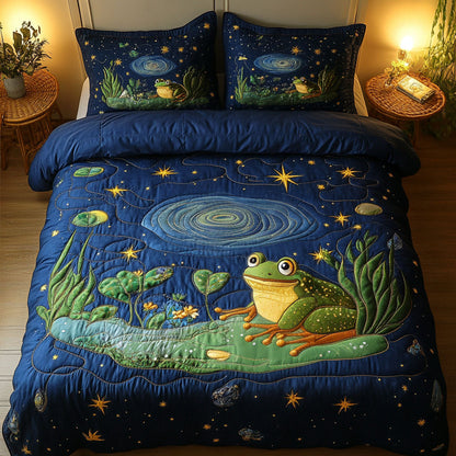 Starry Frog Pond 3-Piece Quilted Bedding Set NCU0NT3149