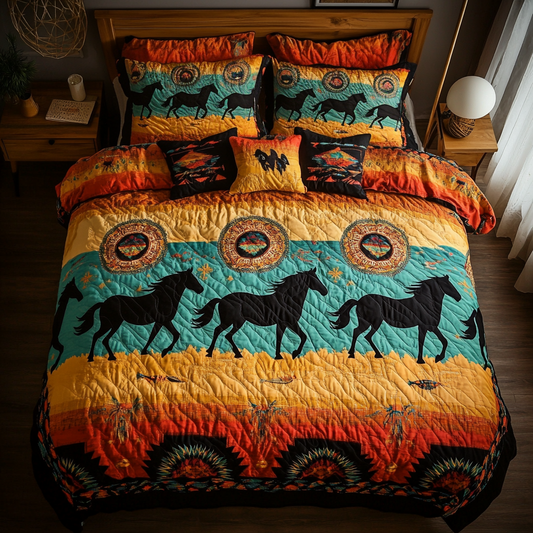 Starry Gallop 3-Piece Quilted Bedding Set NCU0VH2268