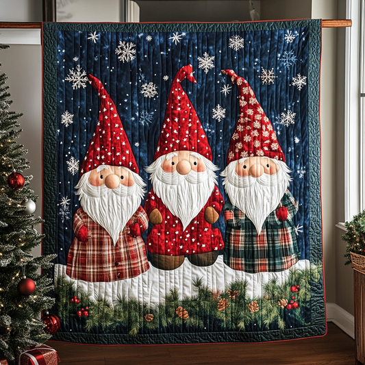 Starry Gnome Night Quilted Blanket NCU0VH260