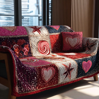 Starry Hearts Quilted Sofa Cover NCU0PT10948