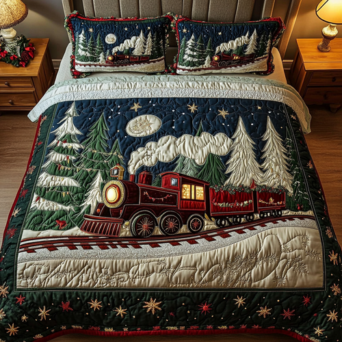 Starry Locomotive 3-Piece Quilted Bedding Set NCU0VH572