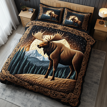 Starry Moose 3-Piece Quilted Bedding Set NCU0DK9751