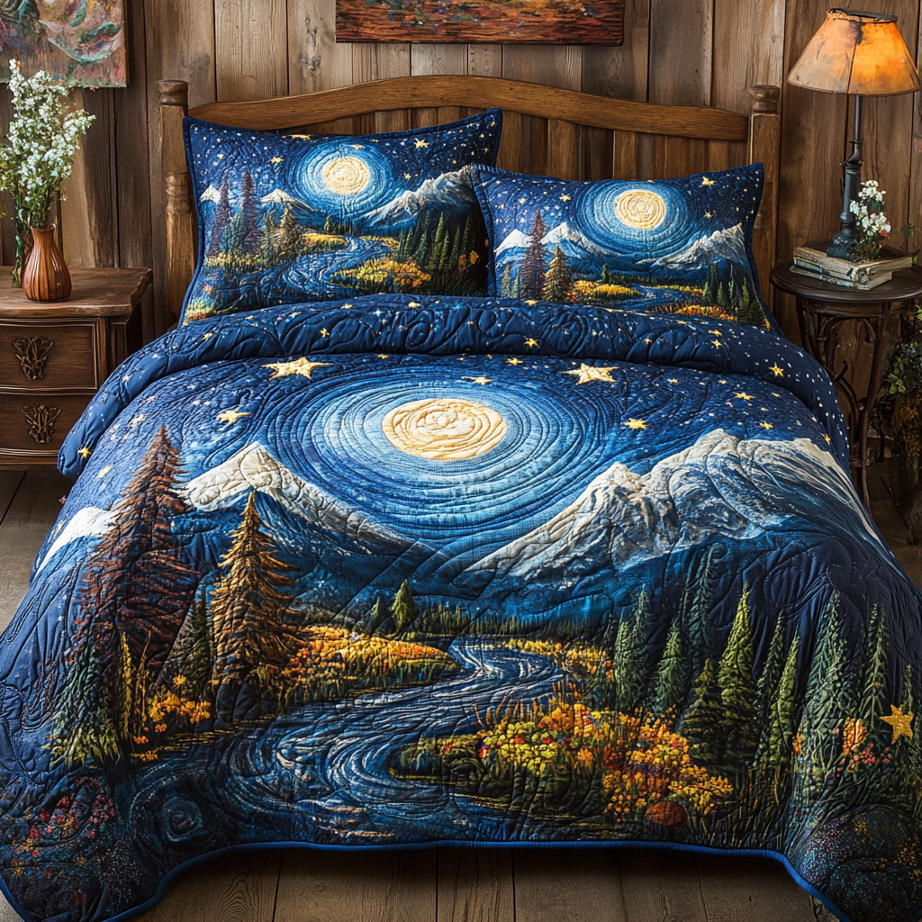 Starry Mountain Escape 3-Piece Quilted Bedding Set NCU0VL974