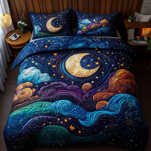 Starry Night 3-Piece Quilted Bedding Set NCU0VL1688