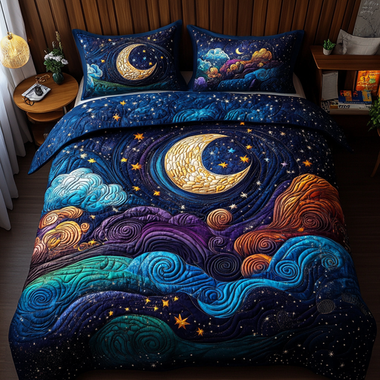 Starry Night 3-Piece Quilted Bedding Set NCU0VL1688