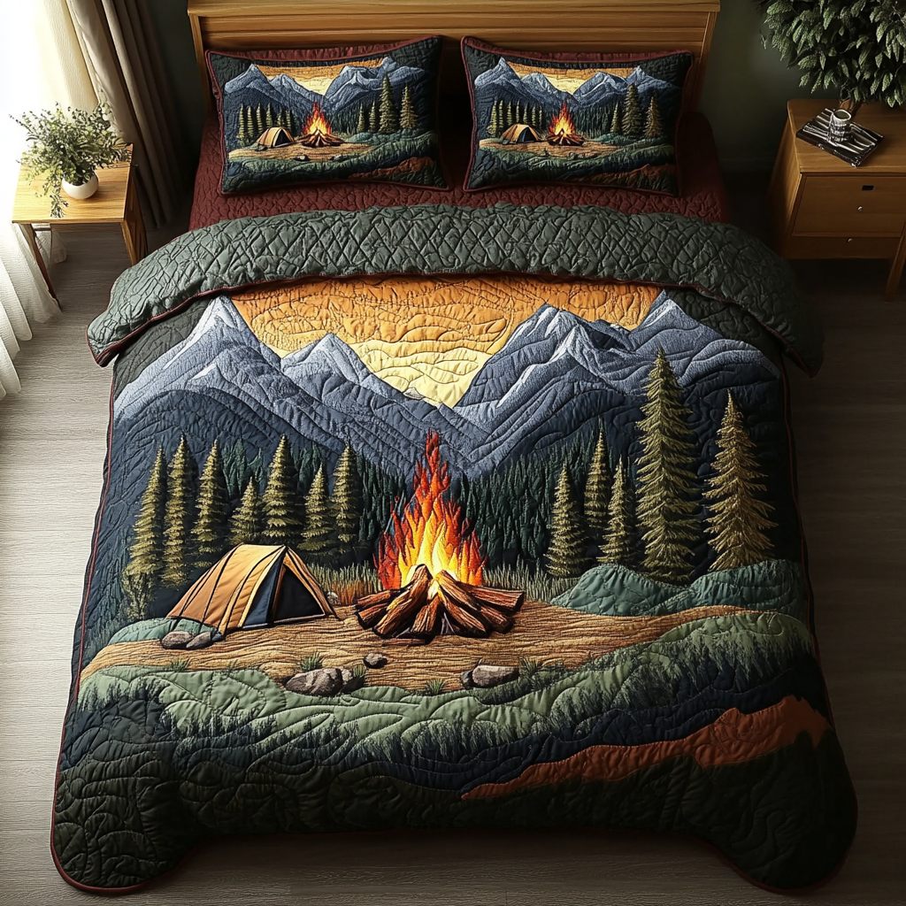 Starry Night Camp 3-Piece Quilted Bedding Set NCU0DK7168