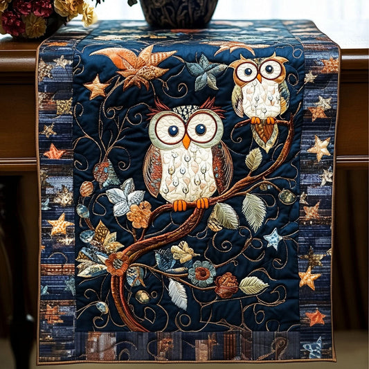 Starry Night Owls Quilted Table Runner NCU0NT4152