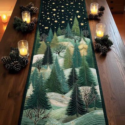 Starry Night Pines Quilted Table Runner NCU0XD967