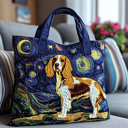 Starry Night Dog Quilted Tote Bag NCU0VT222