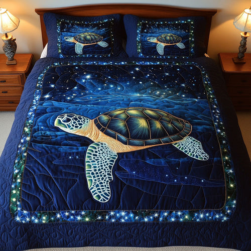 Starry Night Turtle 3-Piece Quilted Bedding Set NCU0NT3586