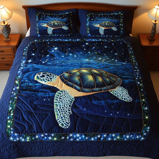 Starry Night Turtle 3-Piece Quilted Bedding Set NCU0NT3586