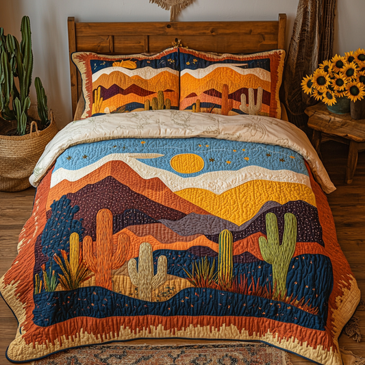 Starry Oasis 3-Piece Quilted Bedding Set NCU0VL1698
