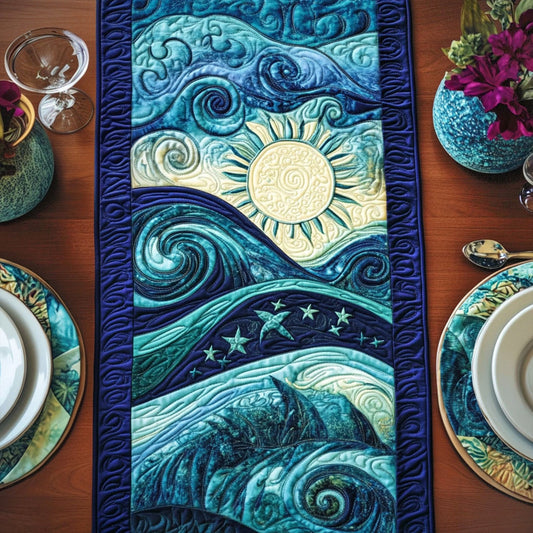 Starry Ocean Quilted Table Runner NCU0PT6553