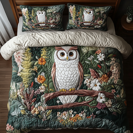 Starry Perch 3-Piece Quilted Bedding Set NCU0VH2532