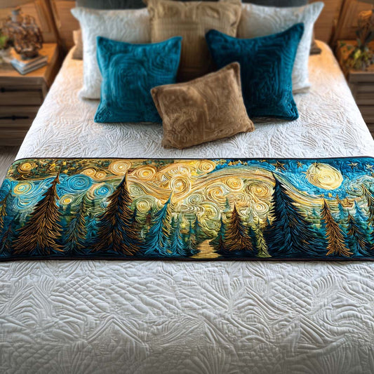 Starry Pine Night Quilted Bed Runner NCU0NT8596