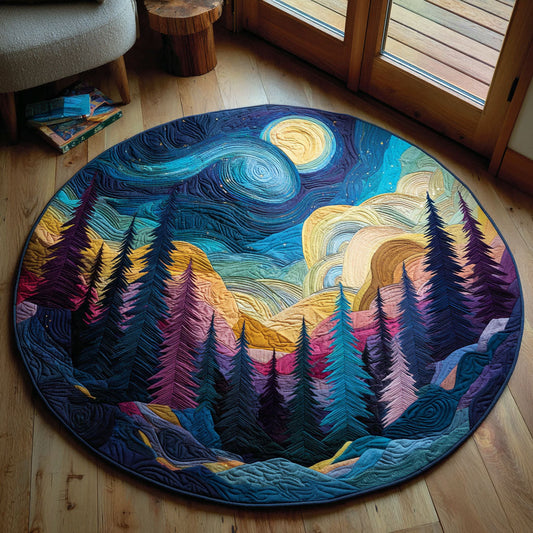 Starry Pines Quilted Round Mat NCU0TV056