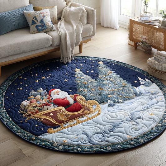 Starry Santa Claus Quilted Round Mat NCU0HH232
