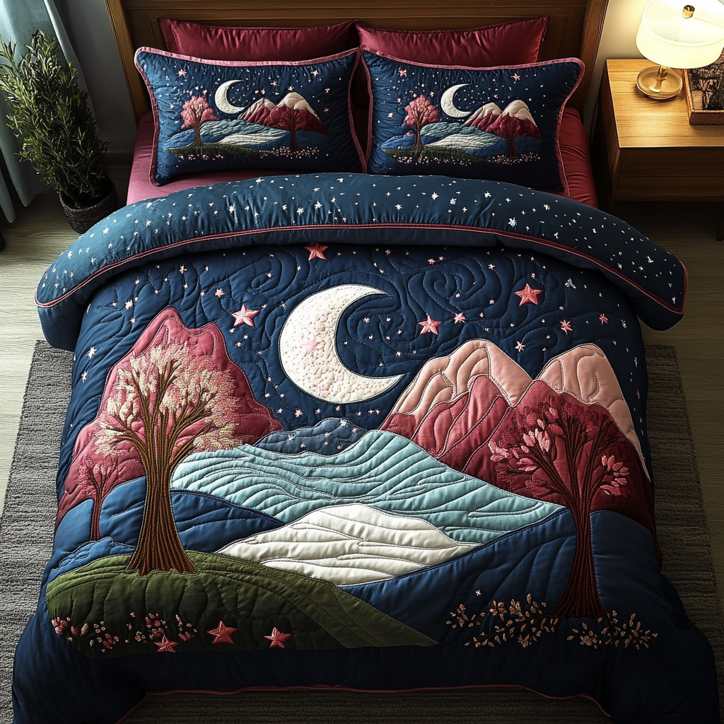 Starry Serenity 3-Piece Quilted Bedding Set NCU0DK5107