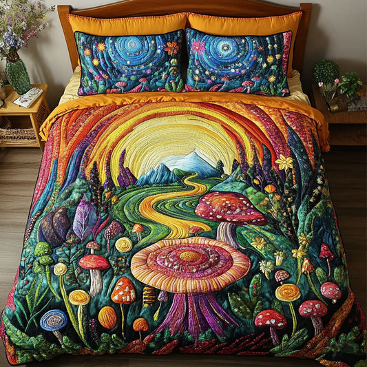 Starry Sporeland 3-Piece Quilted Bedding Set NCU0PT3963