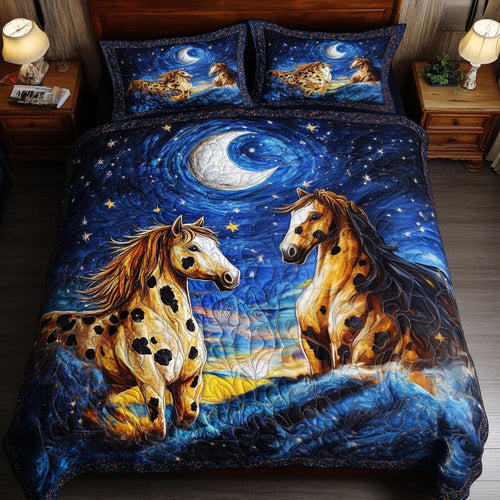 Starry Stallions 3-Piece Quilted Bedding Set NCU0NT5933