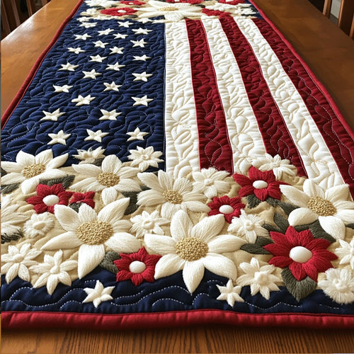 Starry Stripes Quilted Table Runner NCU0PT4847
