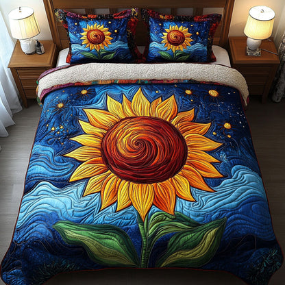 Starry Sunburst 3-Piece Quilted Bedding Set NCU0NT3724