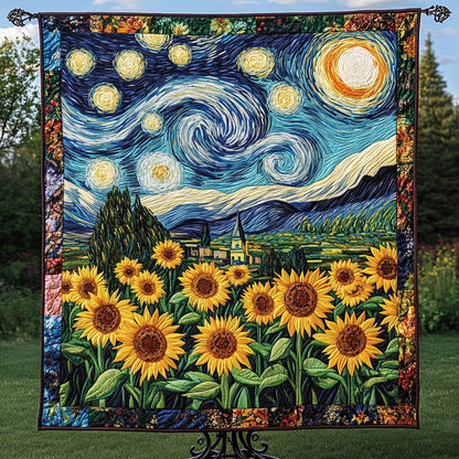 Starry Sunflower Dream Quilted Blanket NCU0NT4062