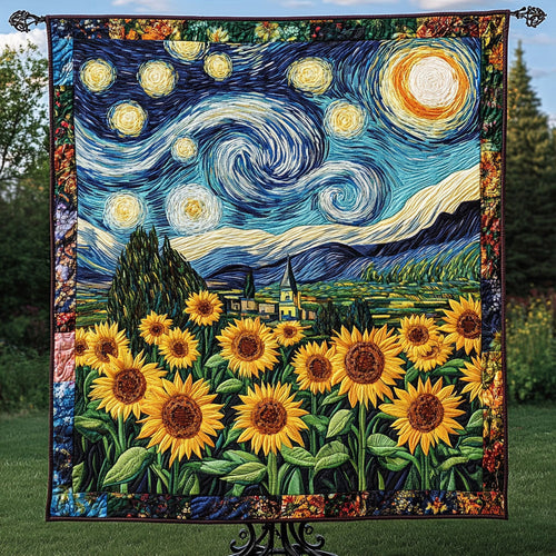 Starry Sunflower Dream Quilted Blanket NCU0NT4062
