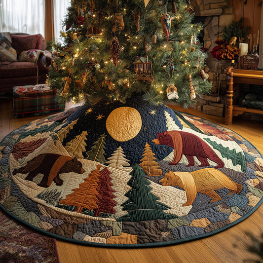 Starry Trail Retreat Christmas Quilted Tree Skirt NCU0TH3867