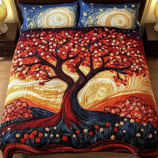Starry Tree 3-Piece Quilted Bedding Set NCU0NT4450