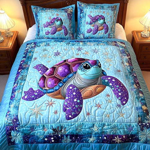 Starry Turtle 3-Piece Quilted Bedding Set NCU0NT2454
