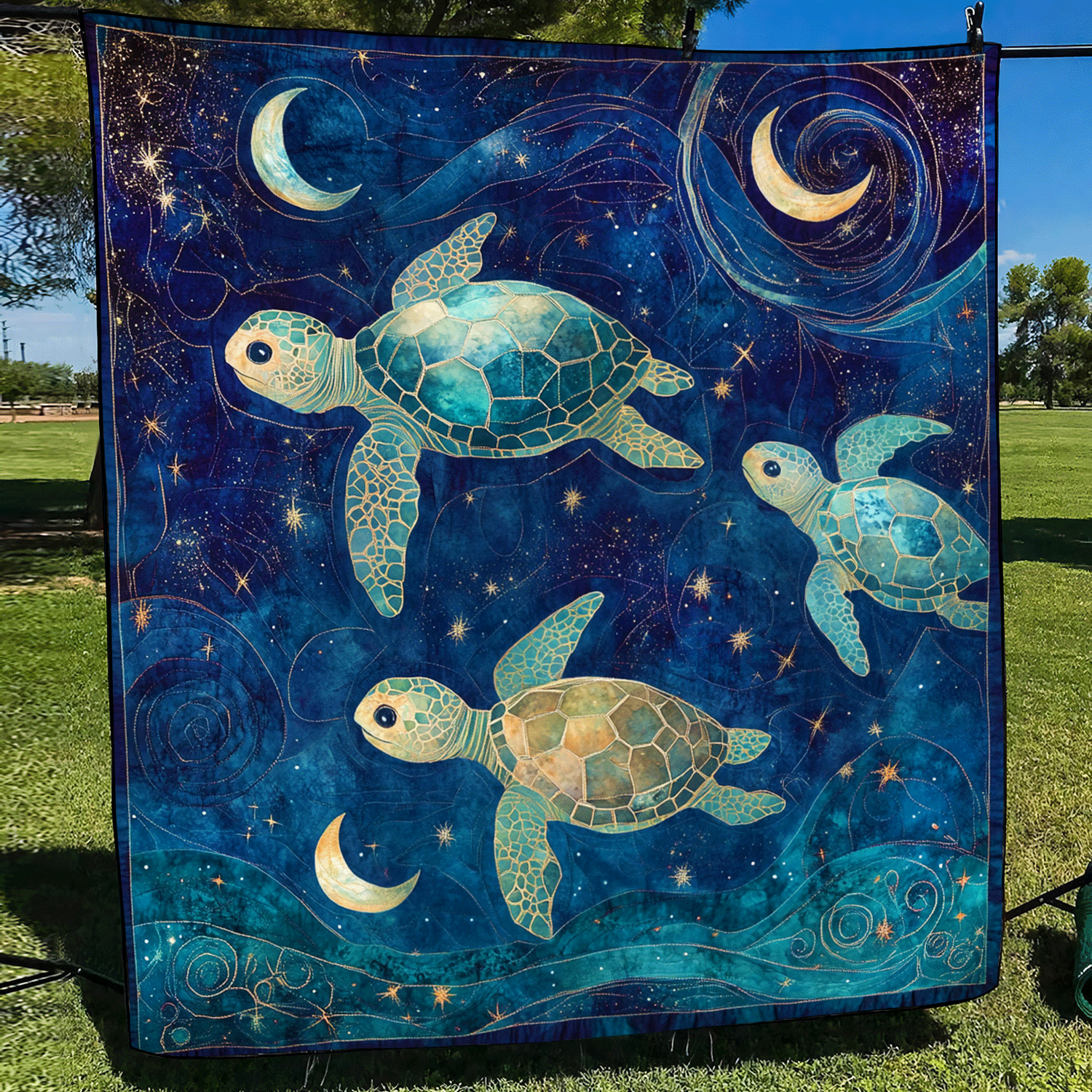 Starry Turtle Quilted Blanket NCU0DV942 – Vantique