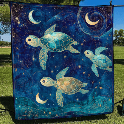 Starry Turtle Quilted Blanket NCU0DV942