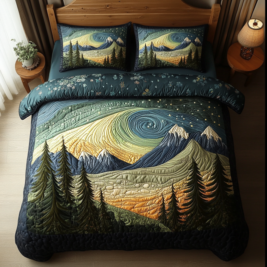 Starry Woods 3-Piece Quilted Bedding Set NCU0DK8742