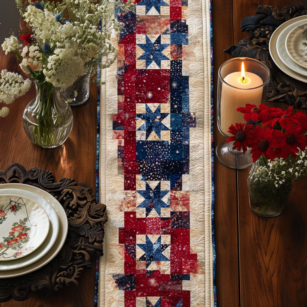 Stars Alight Quilted Table Runner NCU0PT5208