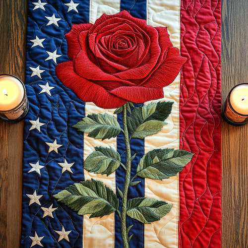 Stars Stripes Quilted Table Runner NCU0VH5389