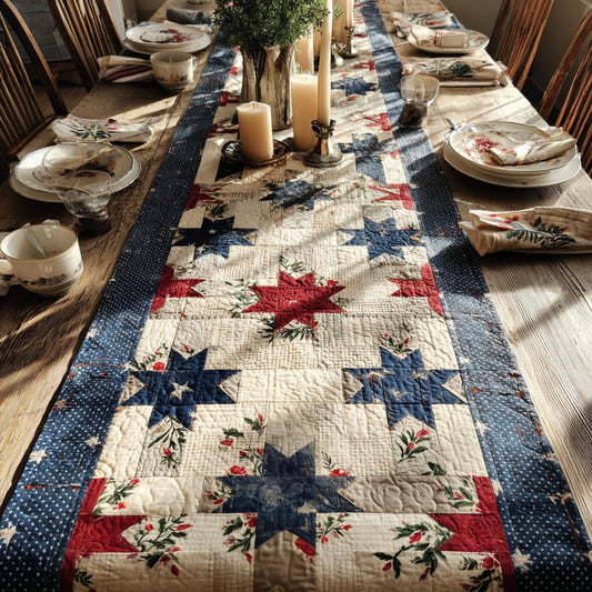 Stars Tribute Quilted Table Runner NCU0DV9368